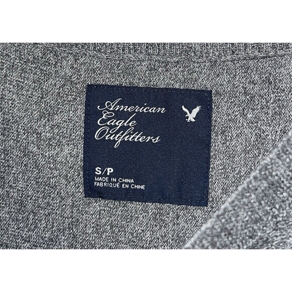 American Eagle Outfitters Gray Dolman 3/4 Length Sleeves Lightweight Knit Shirt - Picture 3 of 5